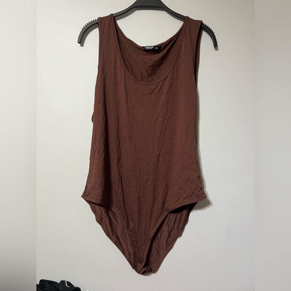 Brown body suit
